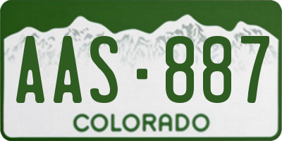 CO license plate AAS887