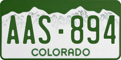 CO license plate AAS894