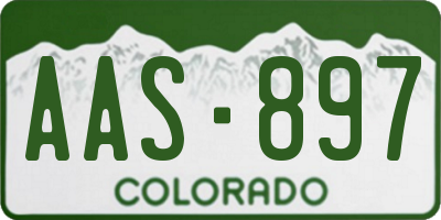 CO license plate AAS897