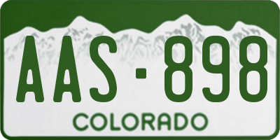 CO license plate AAS898