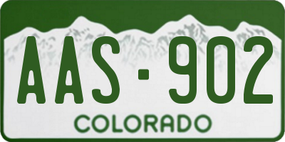 CO license plate AAS902
