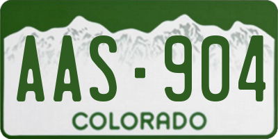 CO license plate AAS904