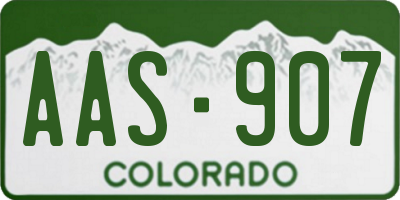CO license plate AAS907