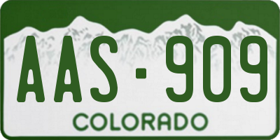 CO license plate AAS909