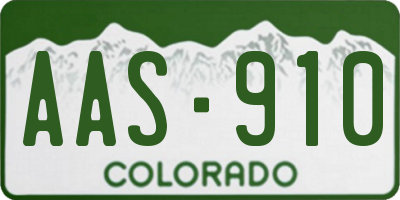 CO license plate AAS910