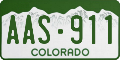 CO license plate AAS911
