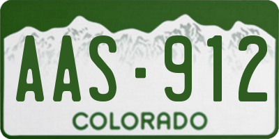 CO license plate AAS912