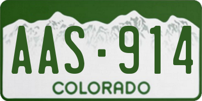 CO license plate AAS914