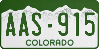 CO license plate AAS915