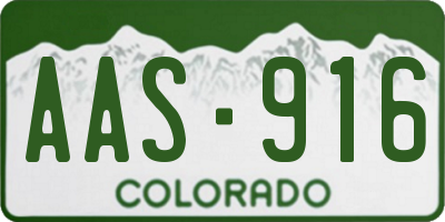 CO license plate AAS916