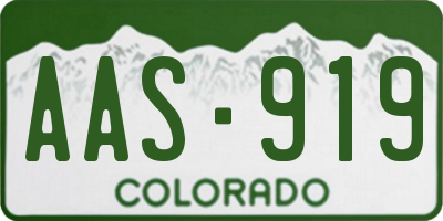 CO license plate AAS919