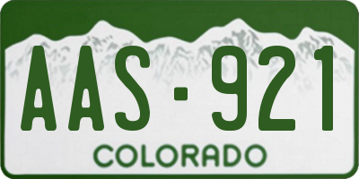 CO license plate AAS921