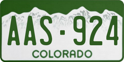 CO license plate AAS924
