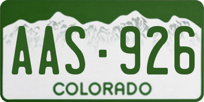 CO license plate AAS926