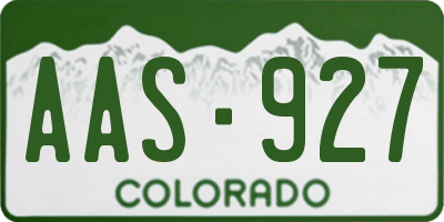 CO license plate AAS927