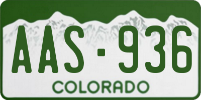 CO license plate AAS936