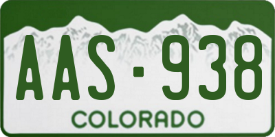 CO license plate AAS938