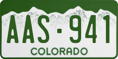 CO license plate AAS941