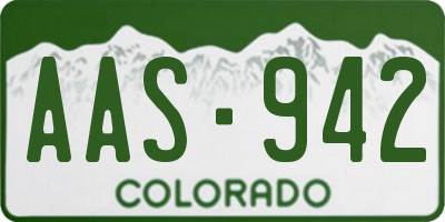 CO license plate AAS942