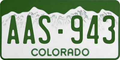 CO license plate AAS943