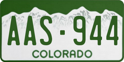 CO license plate AAS944
