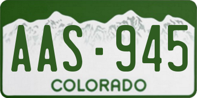 CO license plate AAS945