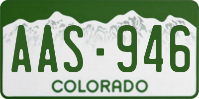 CO license plate AAS946