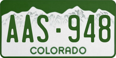 CO license plate AAS948