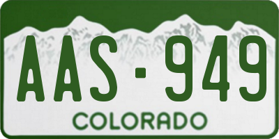 CO license plate AAS949