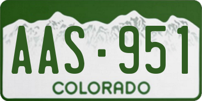 CO license plate AAS951