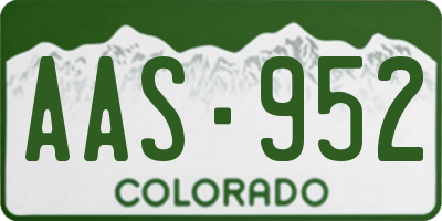 CO license plate AAS952
