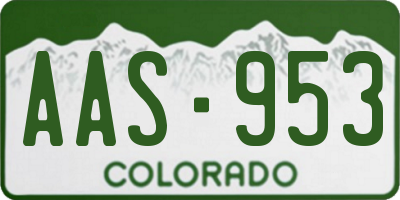CO license plate AAS953