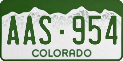 CO license plate AAS954