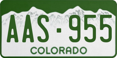 CO license plate AAS955