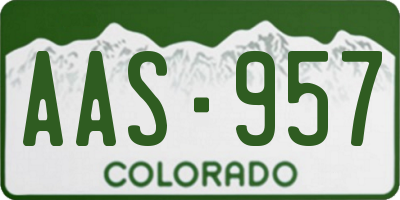 CO license plate AAS957