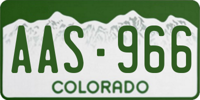 CO license plate AAS966