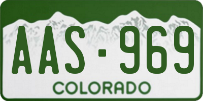 CO license plate AAS969