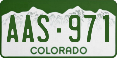 CO license plate AAS971