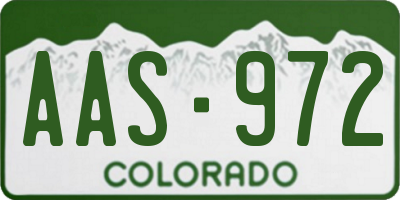 CO license plate AAS972
