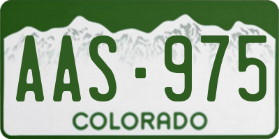 CO license plate AAS975