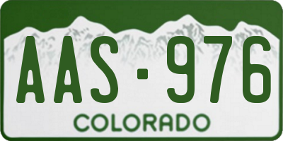 CO license plate AAS976