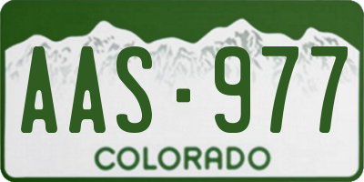 CO license plate AAS977