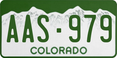 CO license plate AAS979