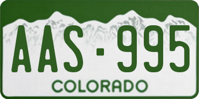CO license plate AAS995