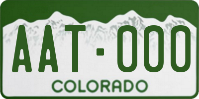 CO license plate AAT000