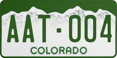 CO license plate AAT004