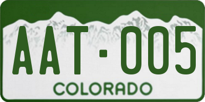 CO license plate AAT005