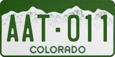 CO license plate AAT011
