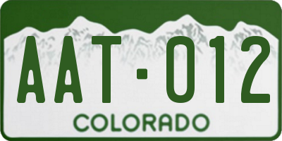 CO license plate AAT012