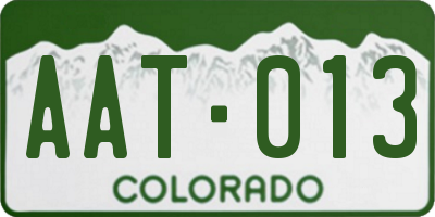 CO license plate AAT013